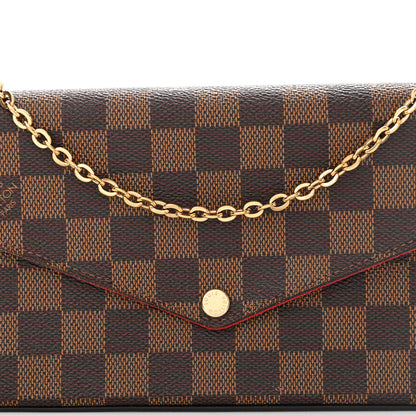 Louis Vuitton Damier Ebene Pochette Felicie Chain Wallet 8 of 14