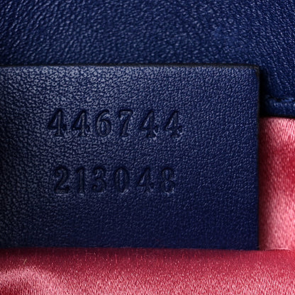 Gucci Velvet Matelasse Mini GG Marmont Shoulder Bag Cobalt Blue 7 of 12