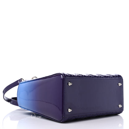 Christian Dior Patent Cannage Gradient Medium Lady Dior Purple Blue 4 of 9