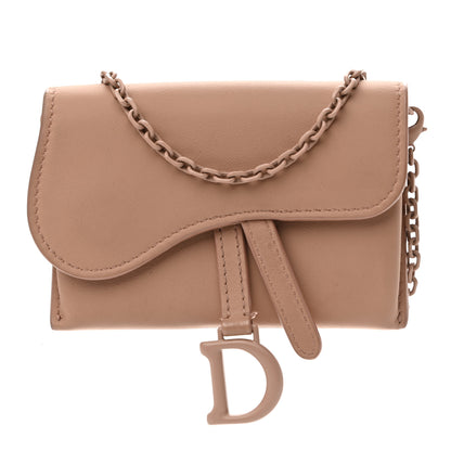 Christian Dior Ultra Matte Calfskin Nano Saddle Chain Pouch Rose Des Vents 1 of 13