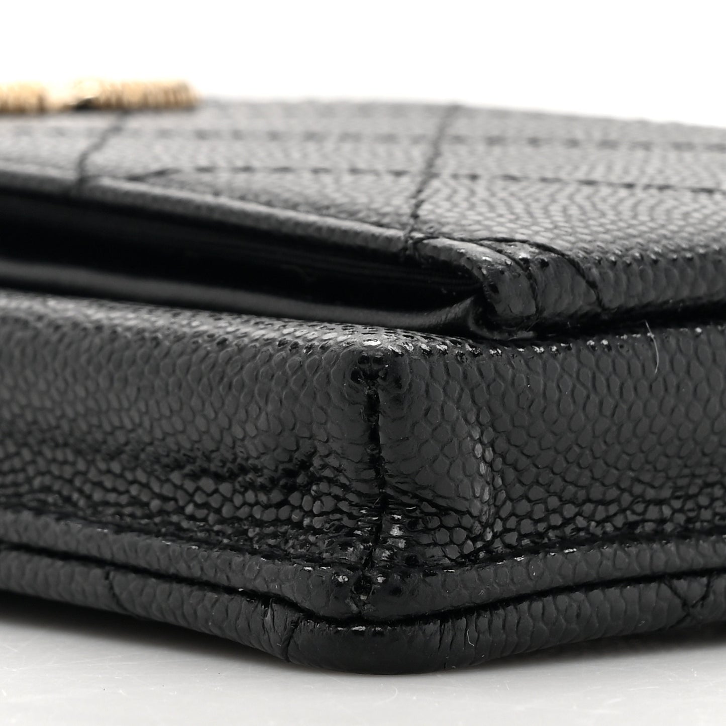 Caviar Quilted Zip Phone Case Black