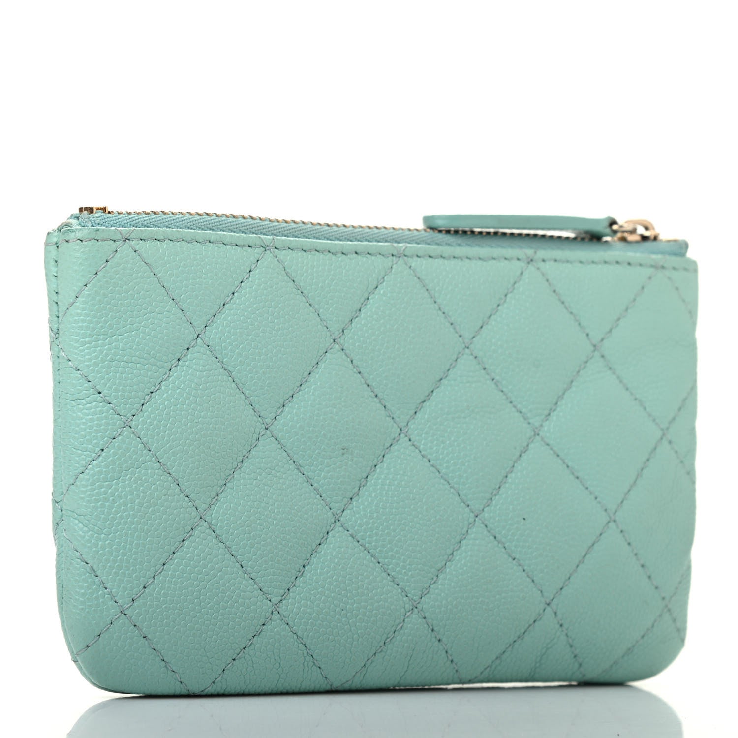 Chanel Caviar Quilted Small Cosmetic Case Light Blue 2 of 6