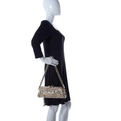 Marc Jacobs Metallic Calfskin Quilted Stam Clutch Gold 2 of 11