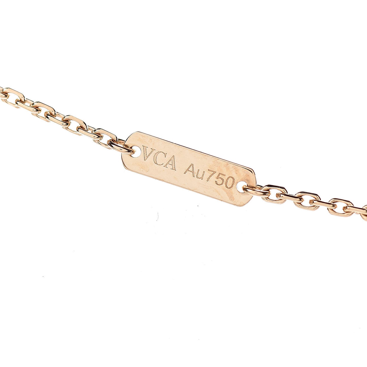 18K Yellow Gold Mother of Pearl Vintage Alhambra Pendant Necklace