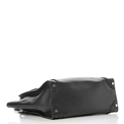 Celine Drummed Calfskin Shoulder Luggage Black 4 of 9