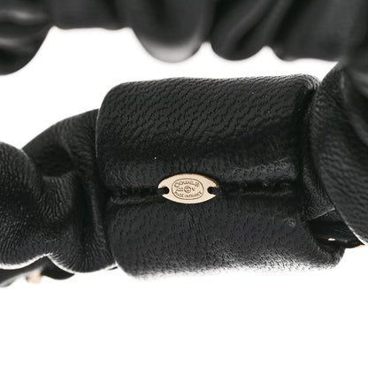 Chanel Lambskin Chain CC Hair Scrunchie Black Gold 4 of 5