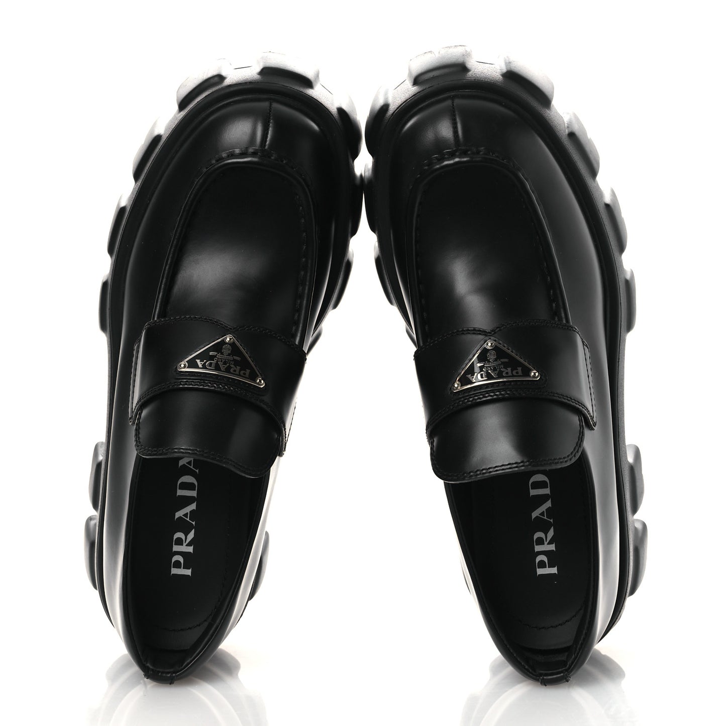 Spazzolato Rois Metal Triangle Logo Monolith 55mm Loafers 39 Black