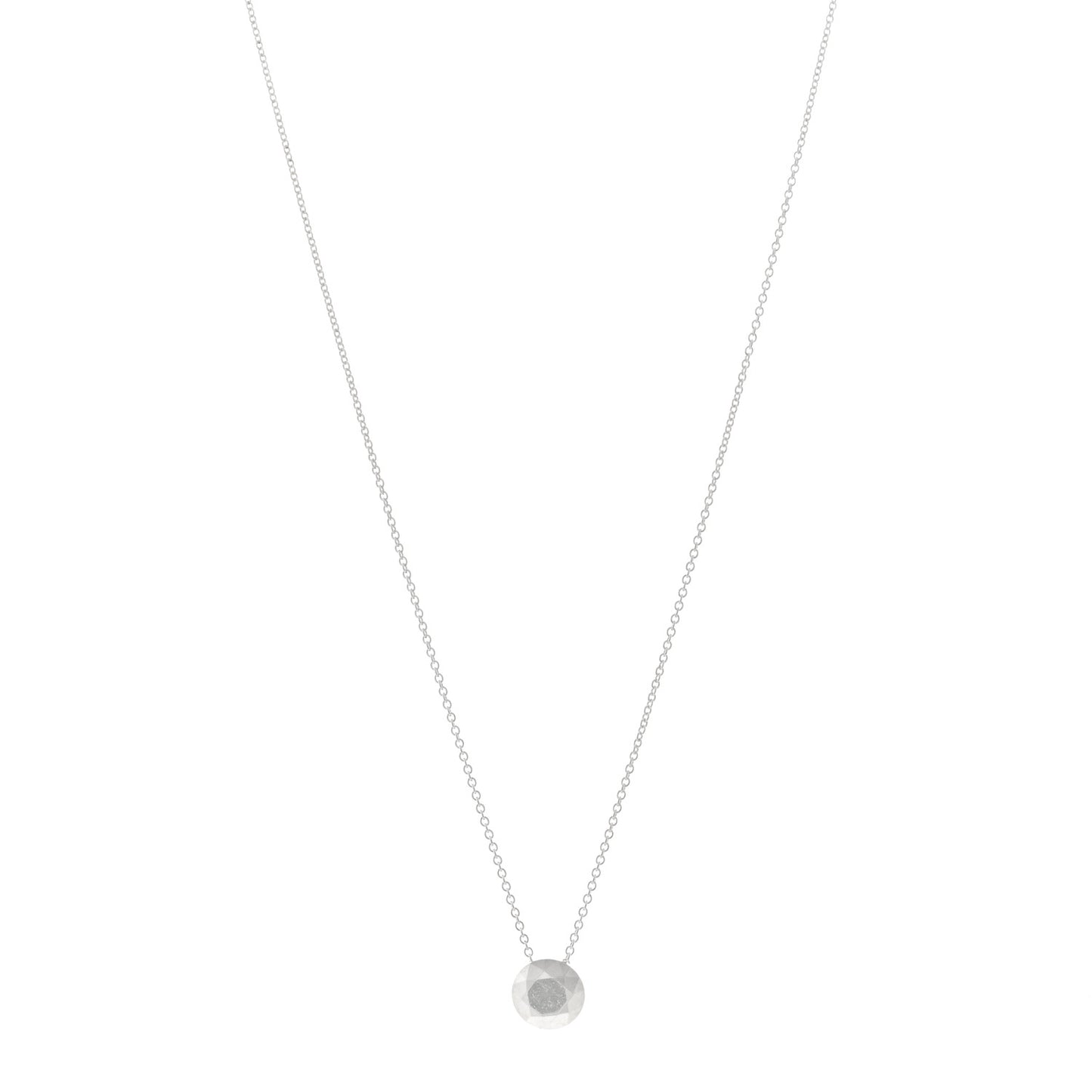 Sterling Silver Elsa Peretti Two Carat Faceted Pendant Necklace