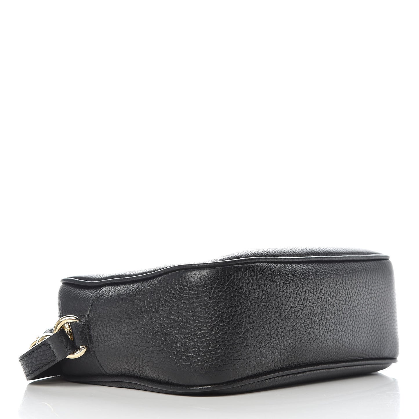 Pebbled Calfskin Small Soho Disco Bag Black