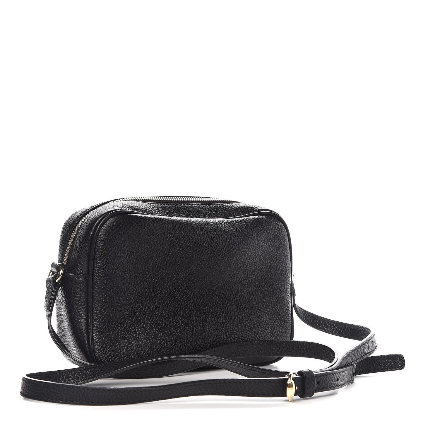 Pebbled Calfskin Small Soho Disco Bag Black