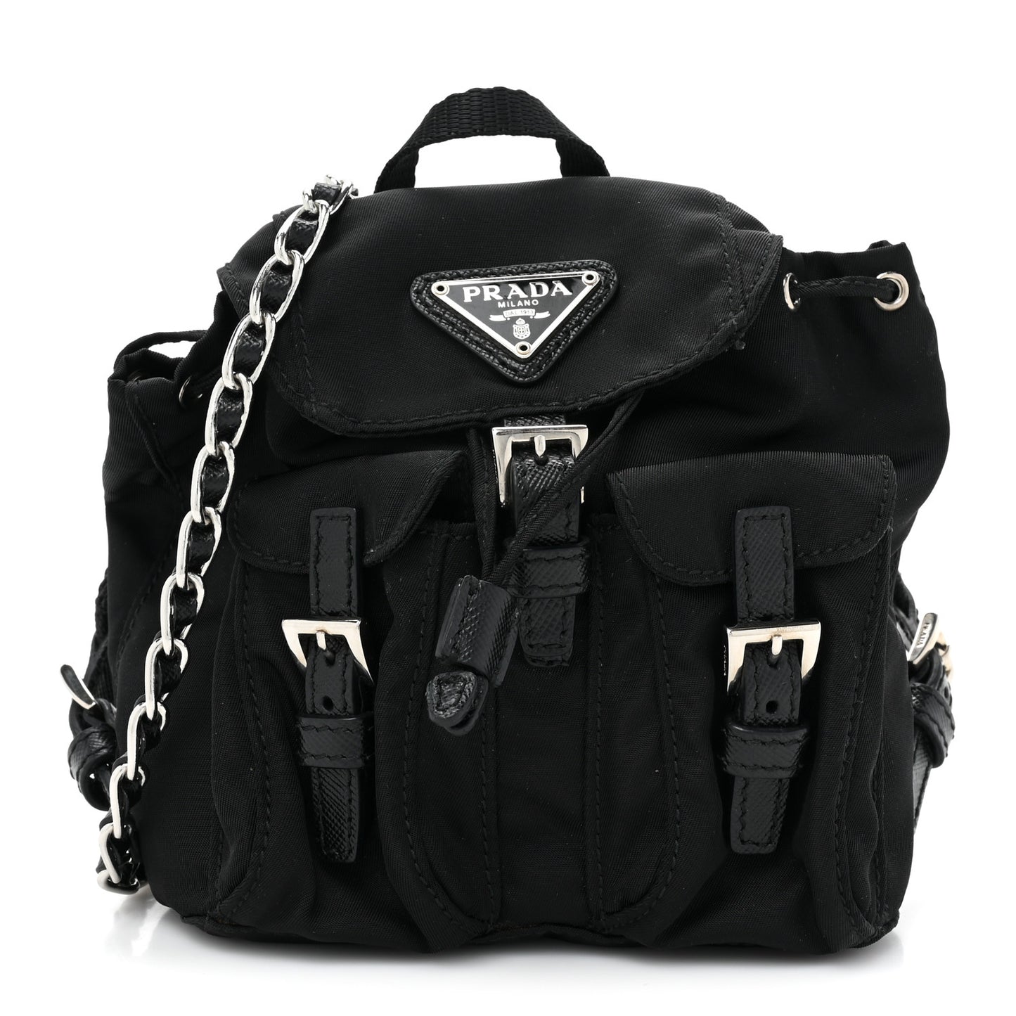 Nylon Vela Mini Crossbody Backpack Black