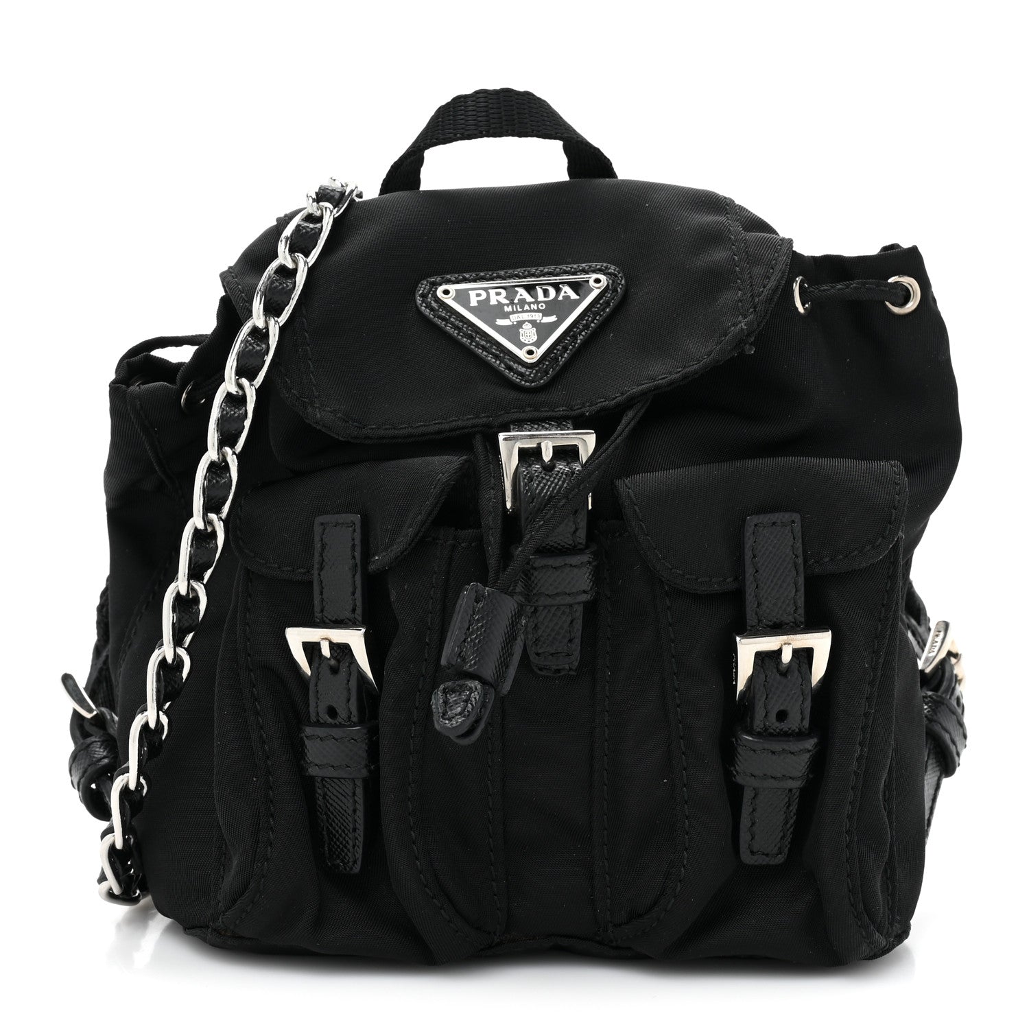 Prada Nylon Vela Mini Crossbody Backpack Black 1 of 8