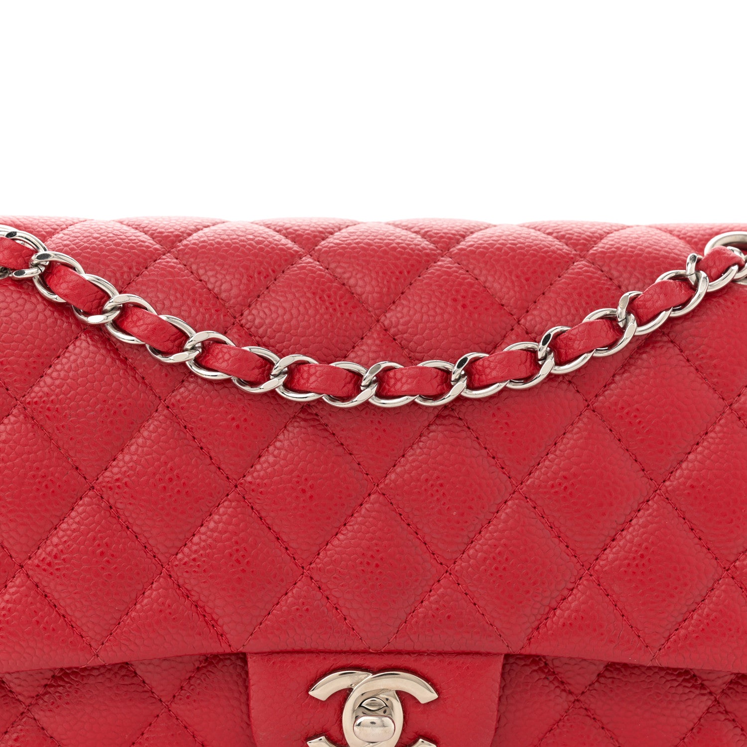 Chanel Caviar Quilted Medium Double Flap Red 8 of 13