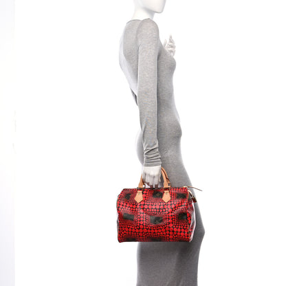 Louis Vuitton Monogram Kusama Town Speedy 30 Red 2 of 12