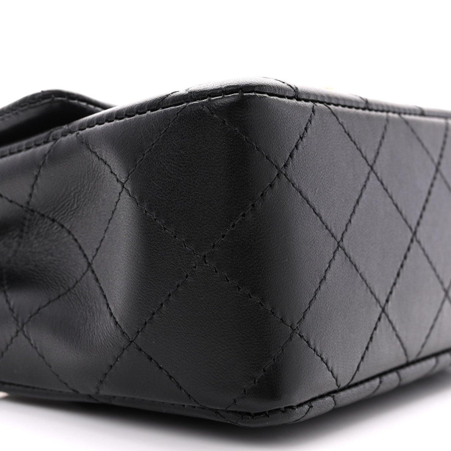 Lambskin Quilted Mini Rectangular Flap Black