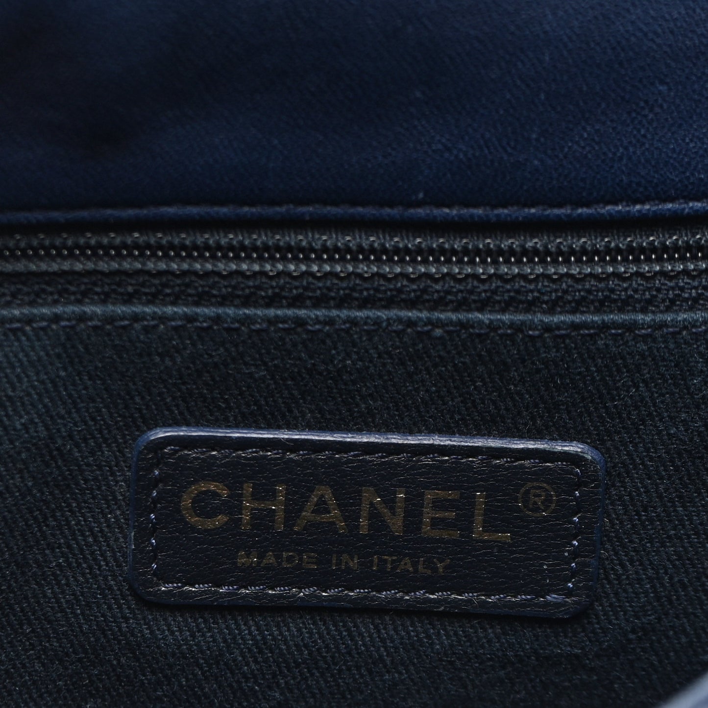 Calfskin Surpique Chevron Medium Flap Navy