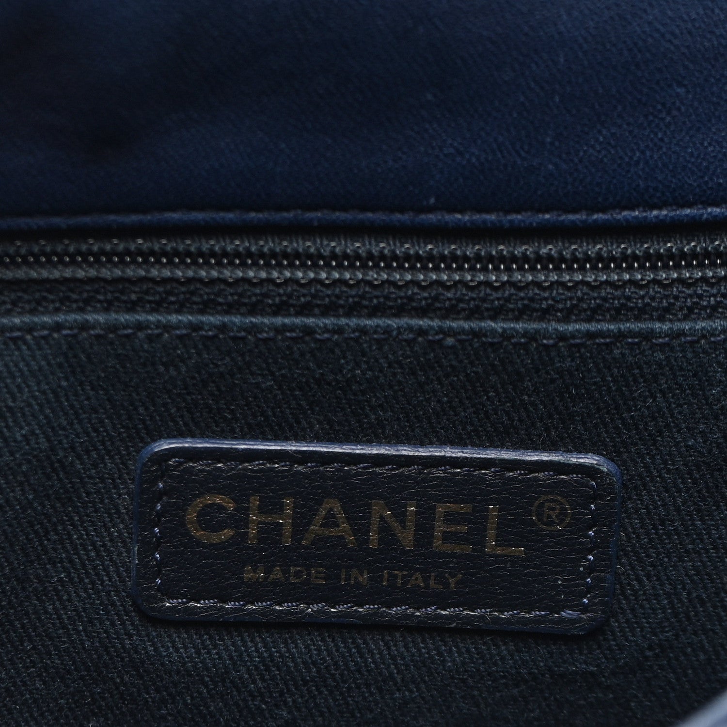 Chanel Calfskin Surpique Chevron Medium Flap Navy 6 of 10