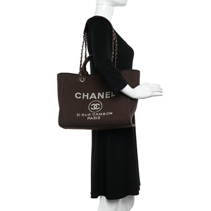 Chanel Mixed Fibers Small Deauville Tote Brown 2 of 11