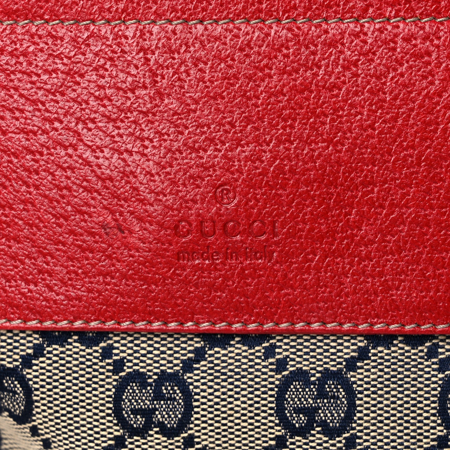Gucci GG Monogram Web Double Pocket Belt Bag Navy Red 8 of 11
