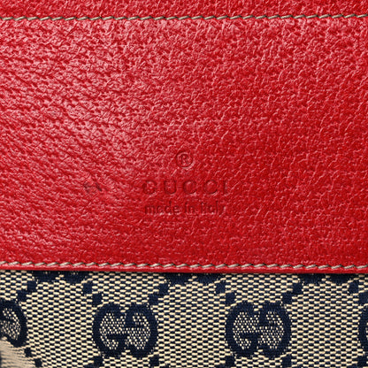 Gucci GG Monogram Web Double Pocket Belt Bag Navy Red 8 of 11