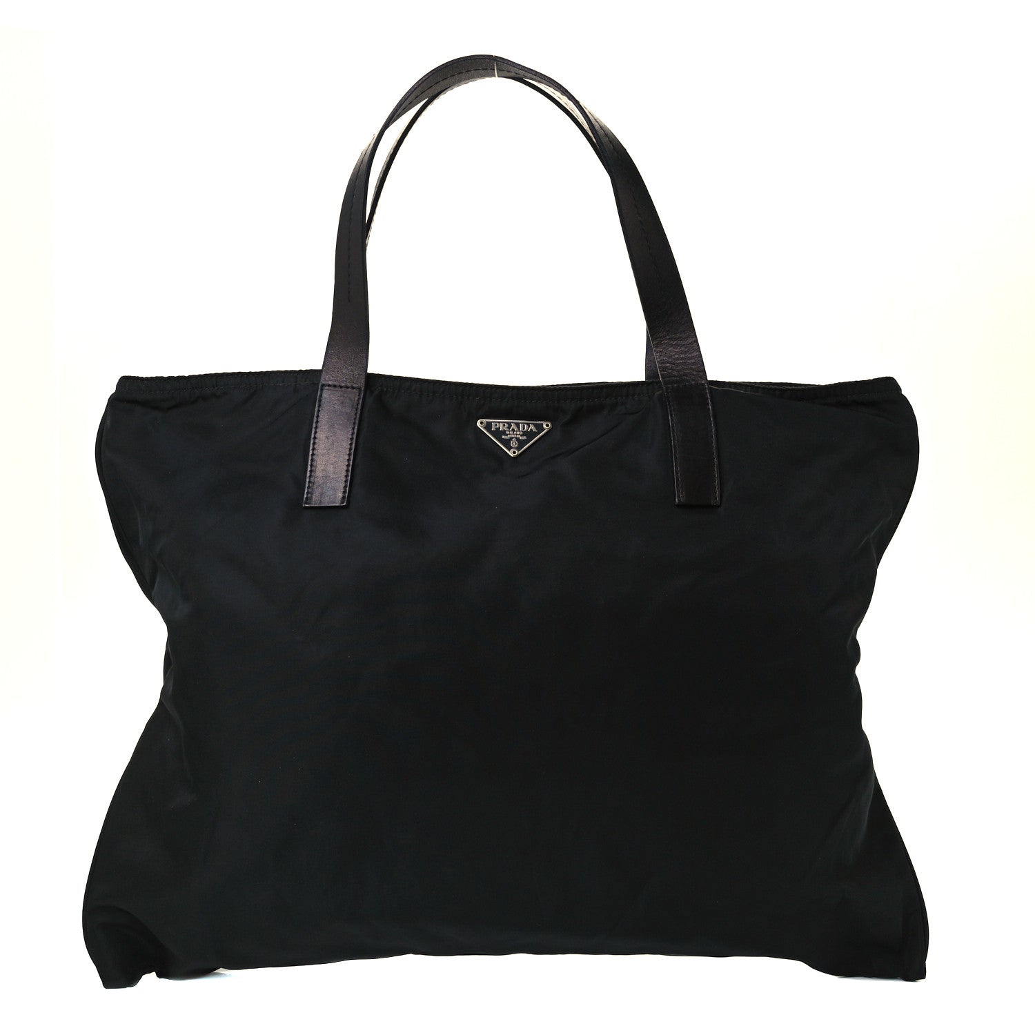 Prada Tessuto Nylon Calfskin Shopping Tote Black 1 of 10