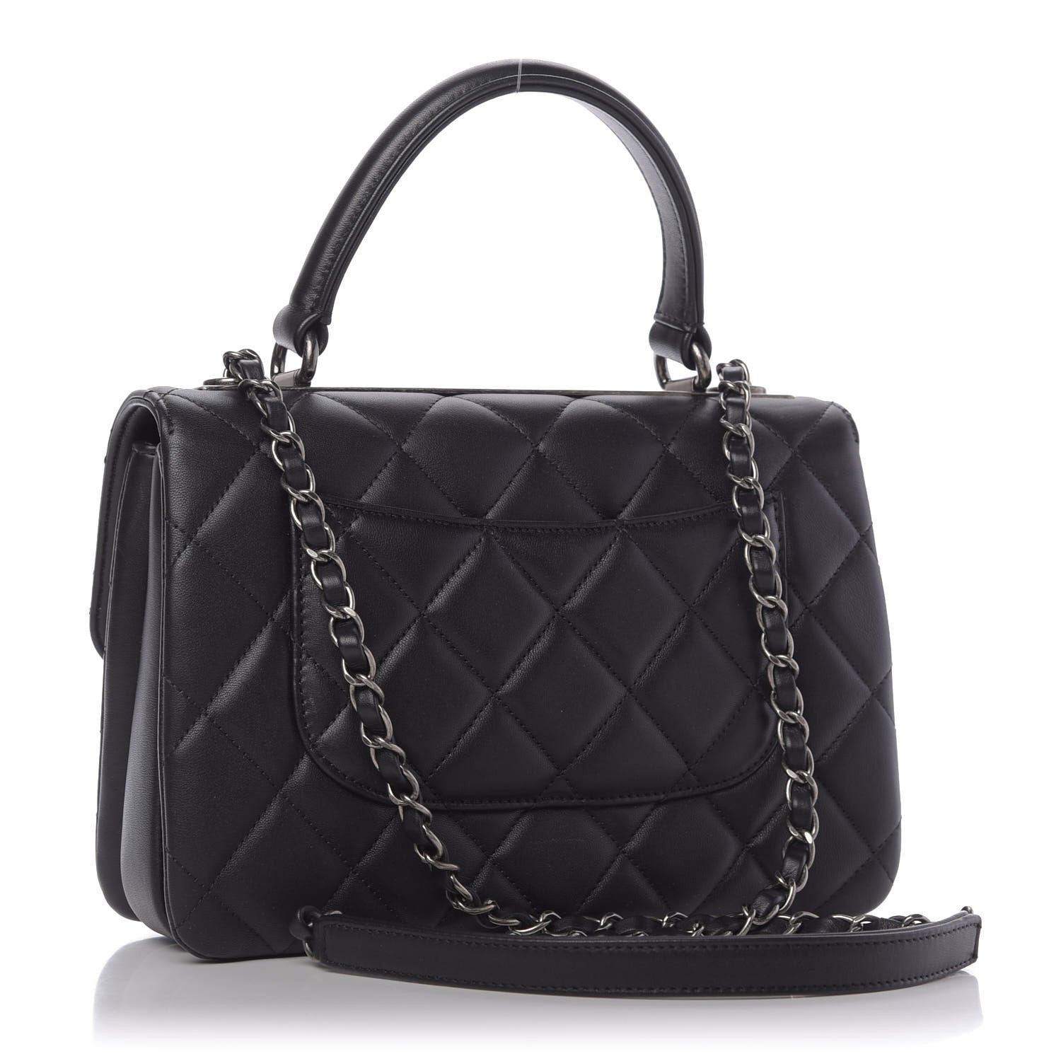 Chanel Lambskin Quilted Small Trendy CC Dual Handle Flap Bag Black 4 of 10