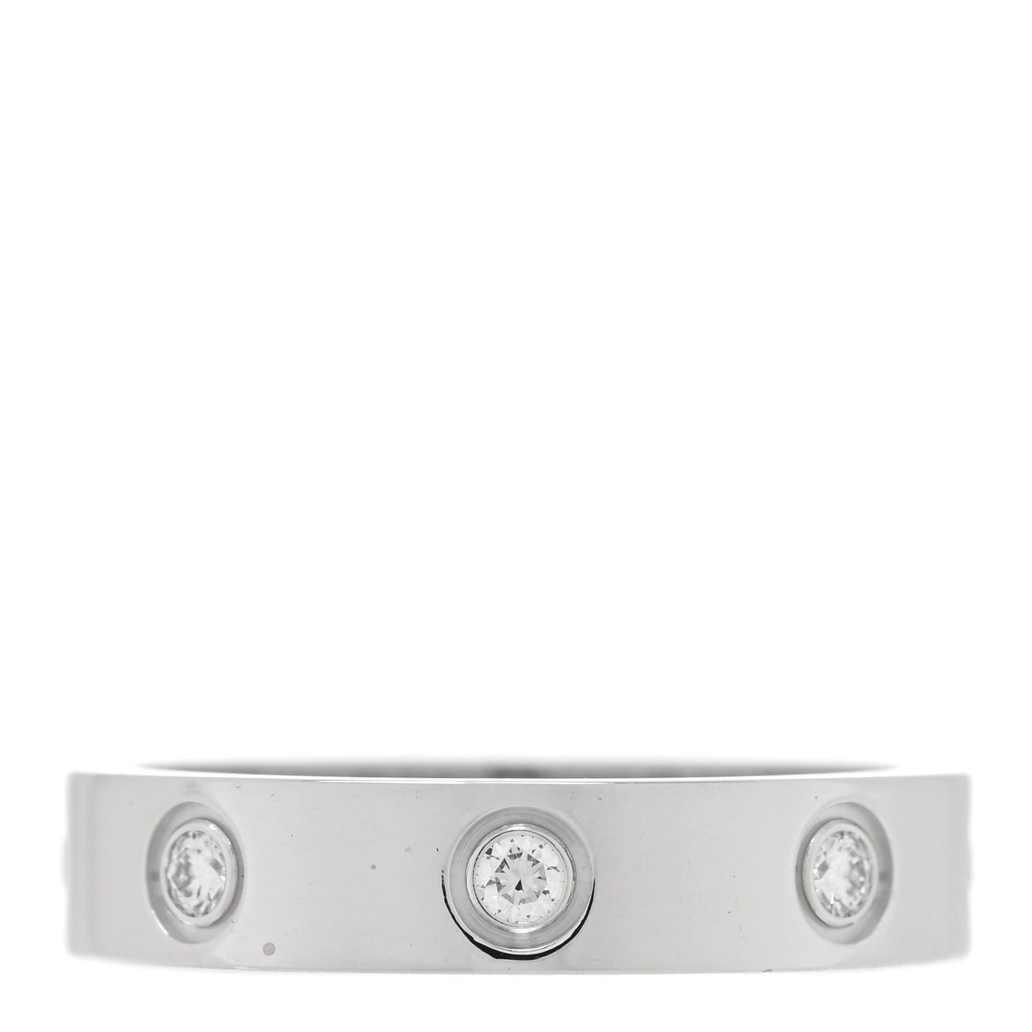 18K White Gold 8 Diamond 4mm Wedding Band LOVE Ring 51 5.75
