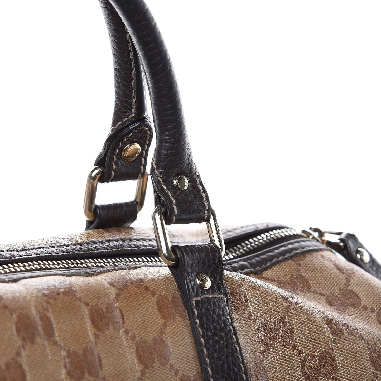 Crystal Monogram Medium Joy Boston Dark Brown