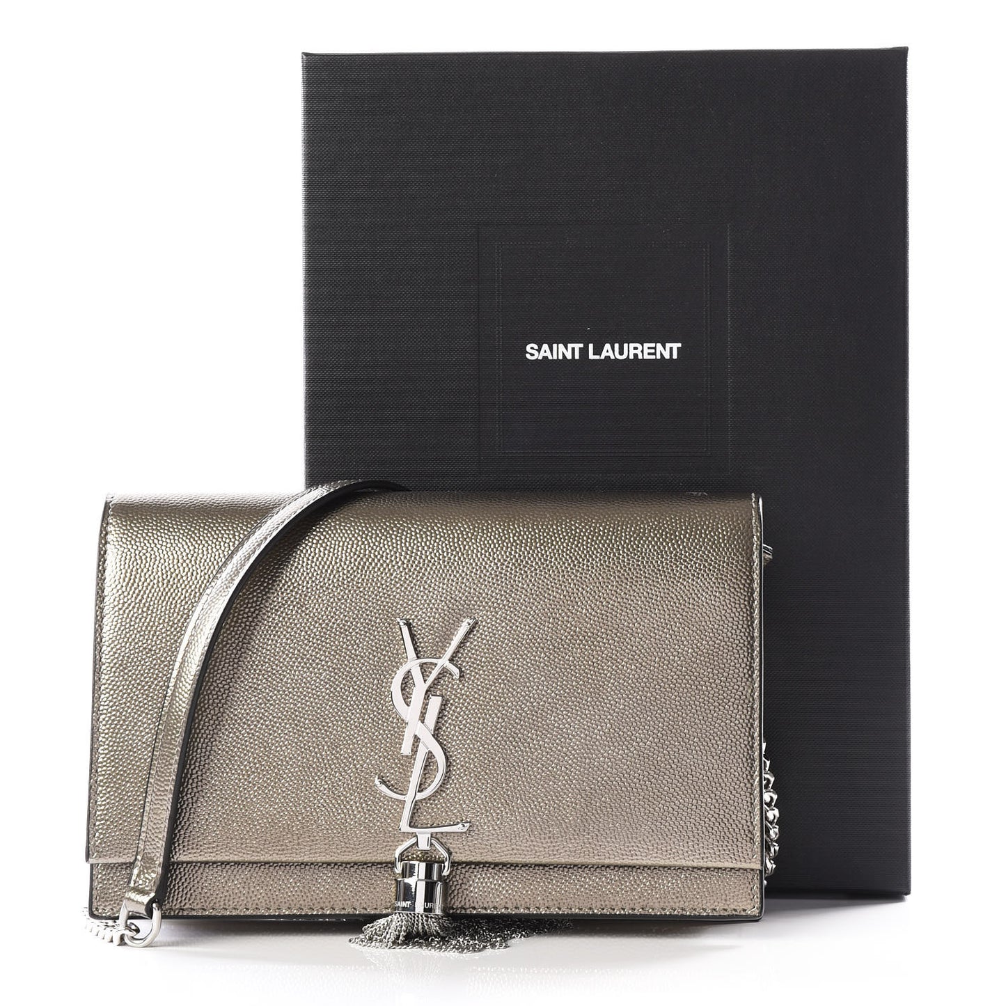 Grain De Poudre Classic Monogram Kate Tassel Chain Wallet Piombo