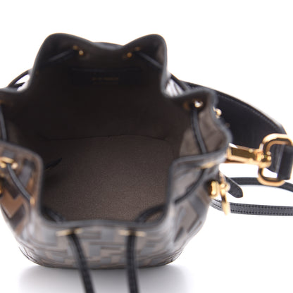 Fendi Vitello Liberty F is Fendi Bi-Color FF 1974 Embossed Mini Mon Tresor Bucket Bag Maya Black 5 of 9