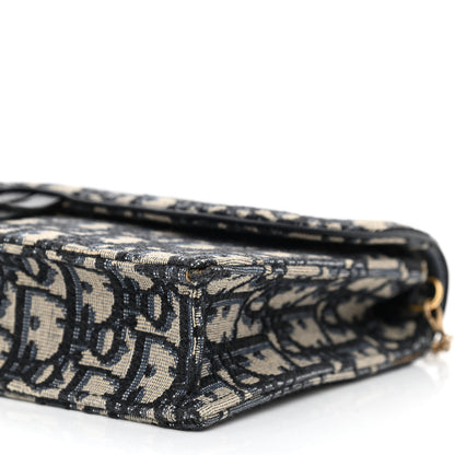 Christian Dior Oblique Saddle Chain Pouch Blue 10 of 10