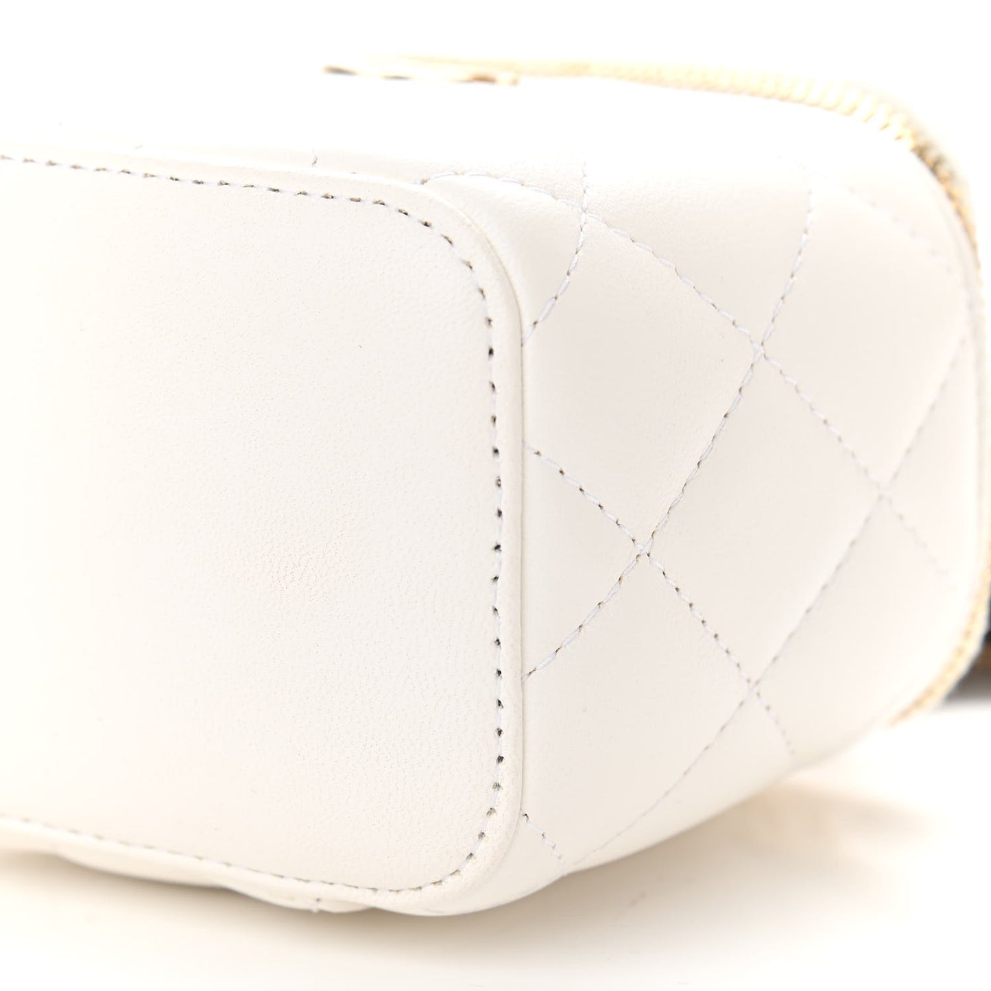 Lambskin Quilted My Chanel Lady Vanity Case With Chain White