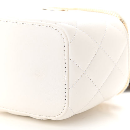 Chanel Lambskin Quilted My Chanel Lady Vanity Case With Chain White 10 of 10