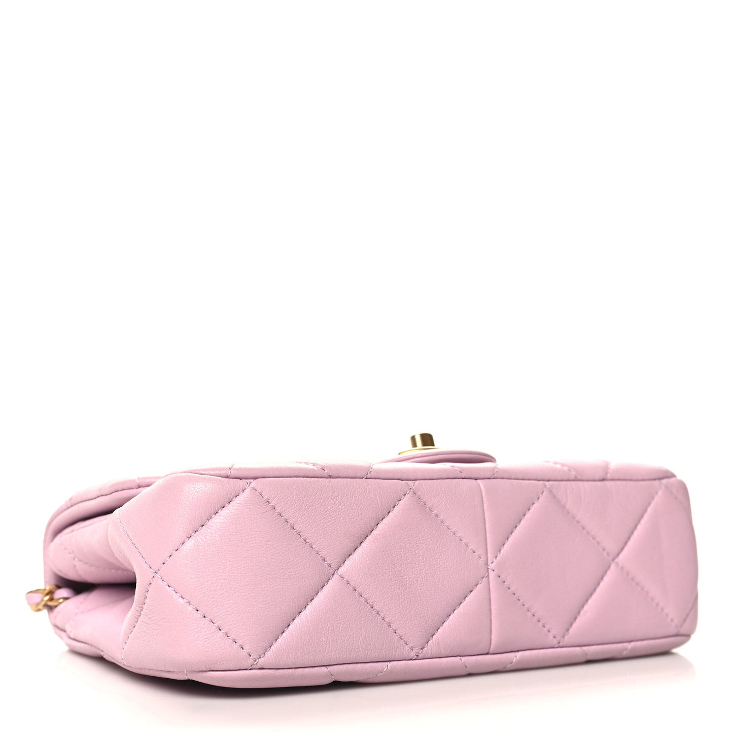 Lambskin Quilted Pearl Small Flap Lilac