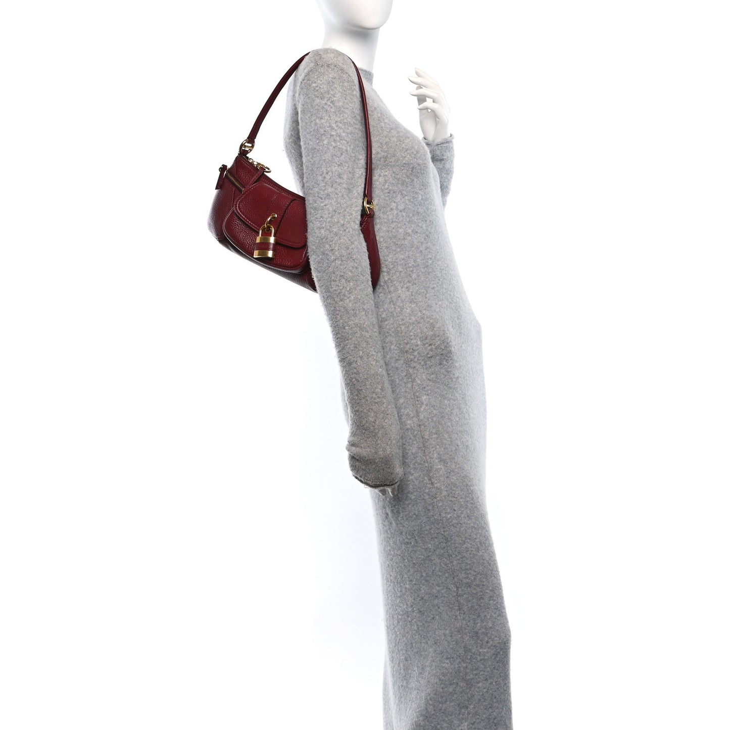 Grained Calfskin The 99 Shoulder Bag Brunet Brunet Red