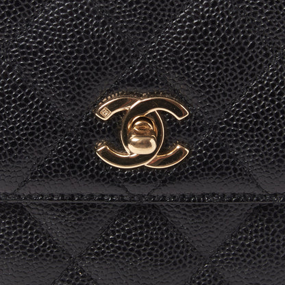 Chanel Caviar Quilted Jumbo Kelly Flap Black 8 of 10