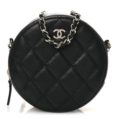 Chanel Caviar Quilted Round Clutch With Chain Black 1 of 11