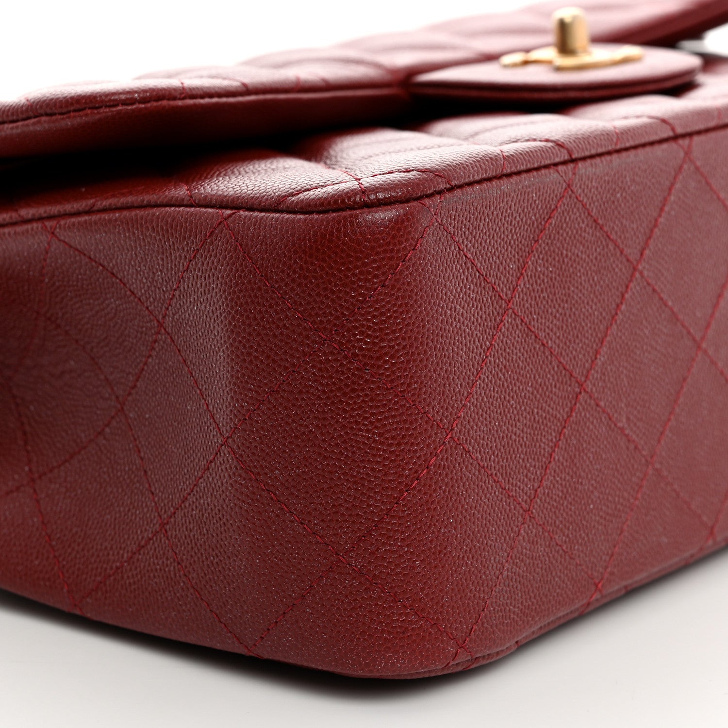 Chanel Iridescent Caviar Quilted Jumbo Double Flap Burgundy 9 of 10
