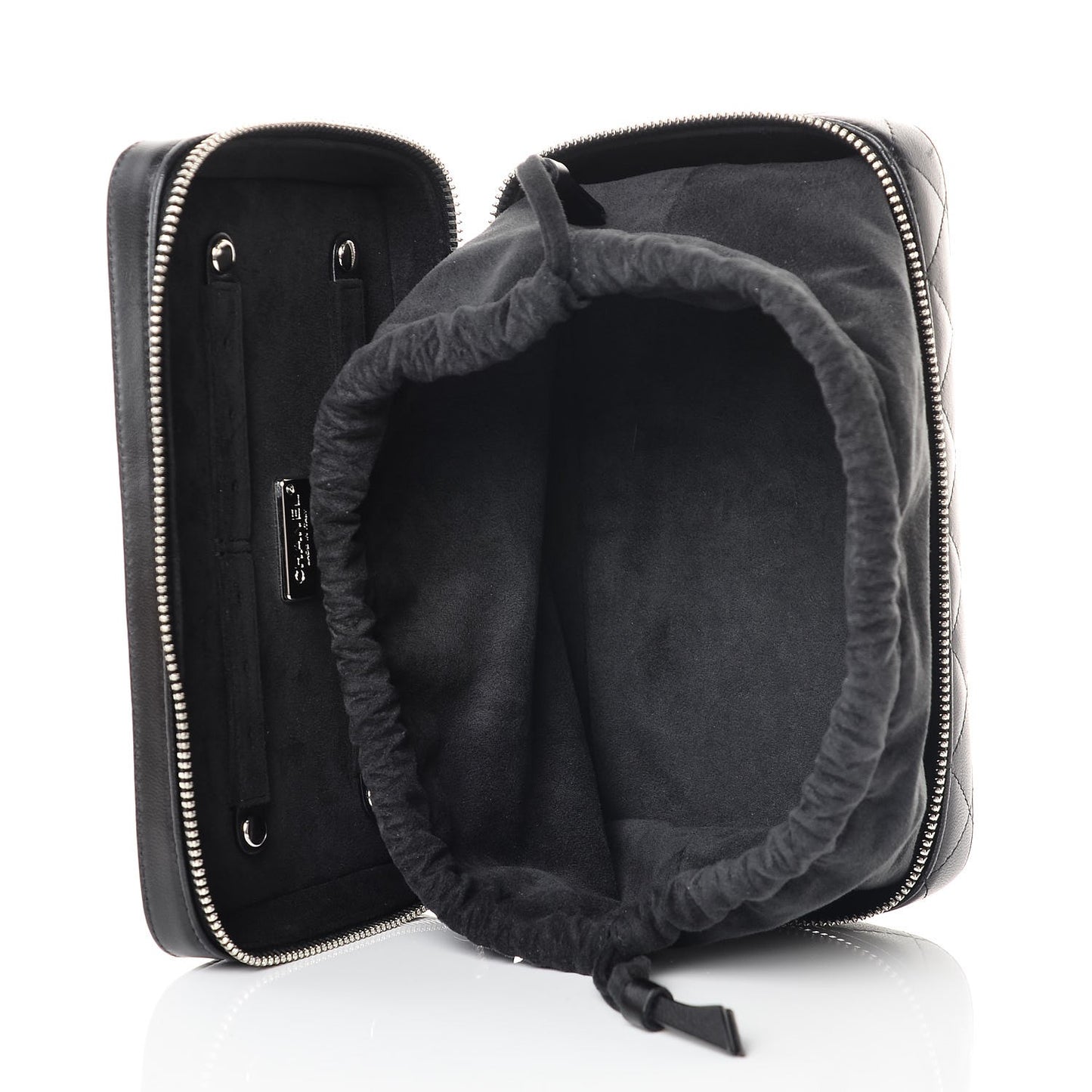 Lambskin Quilted Jewelry Case Black