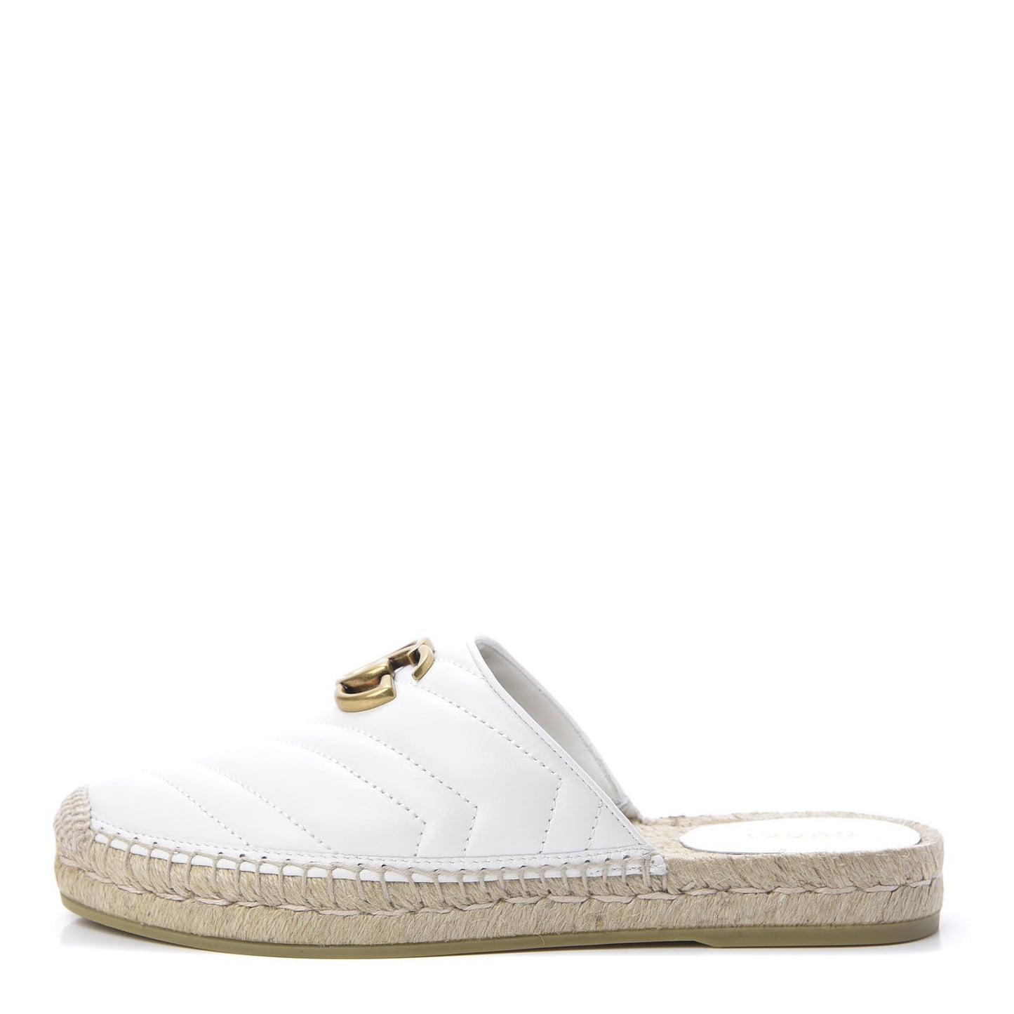 Nappa Matelasse GG Marmont Espadrille Slippers 36.5 Great White