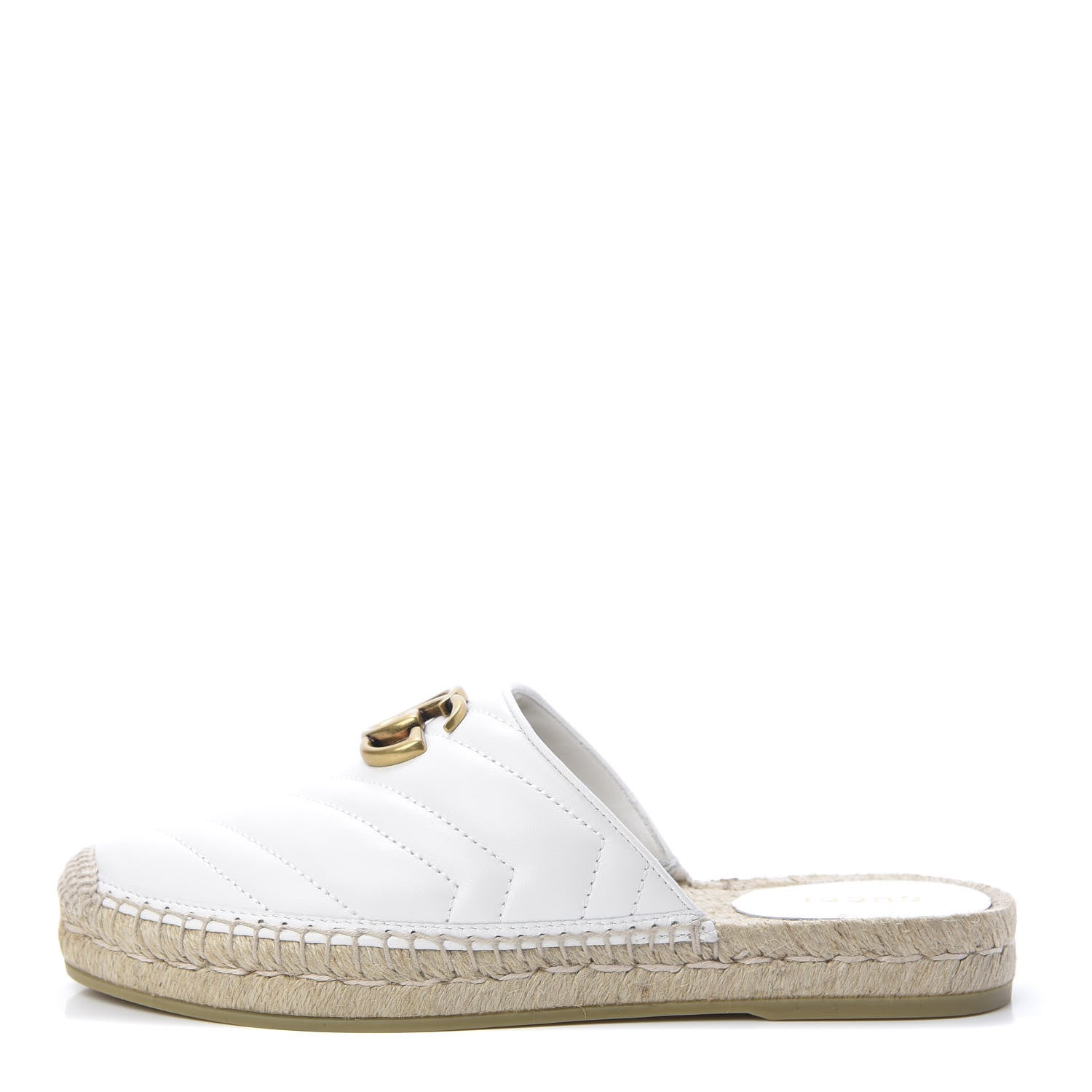 Gucci Nappa Matelasse GG Marmont Espadrille Slippers 36.5 Great White 1 of 8