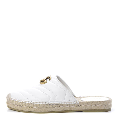 Gucci Nappa Matelasse GG Marmont Espadrille Slippers 36.5 Great White 1 of 8