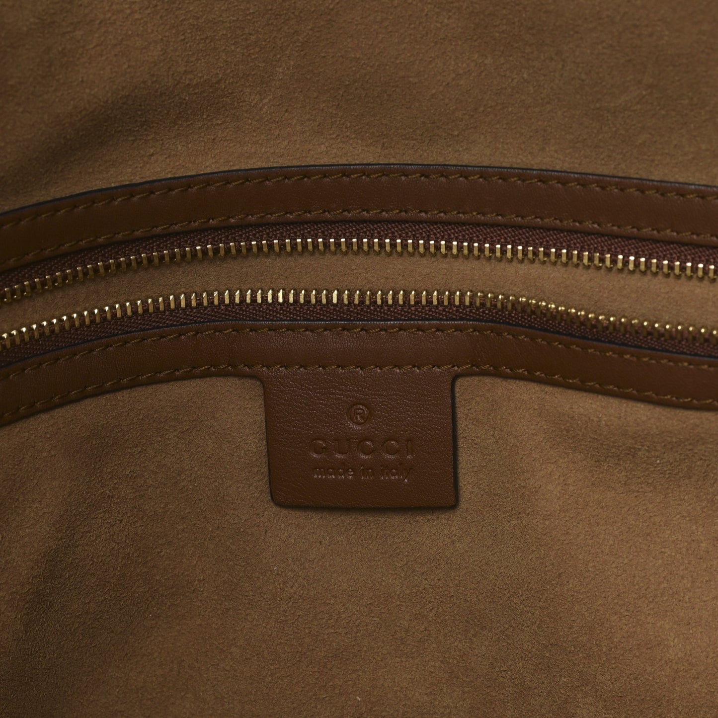 GG Supreme Monogram Large Linea A Hobo Light Brown