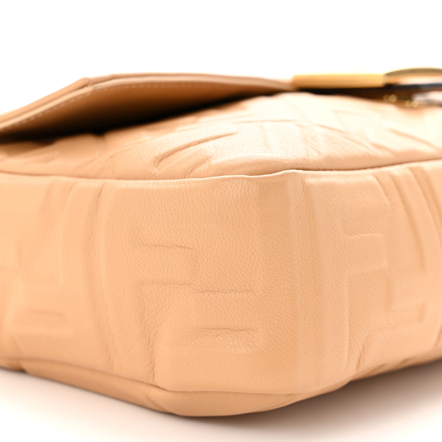 Fendi Nappa FF 1974 Embossed Baguette Miele Scuro 9 of 11