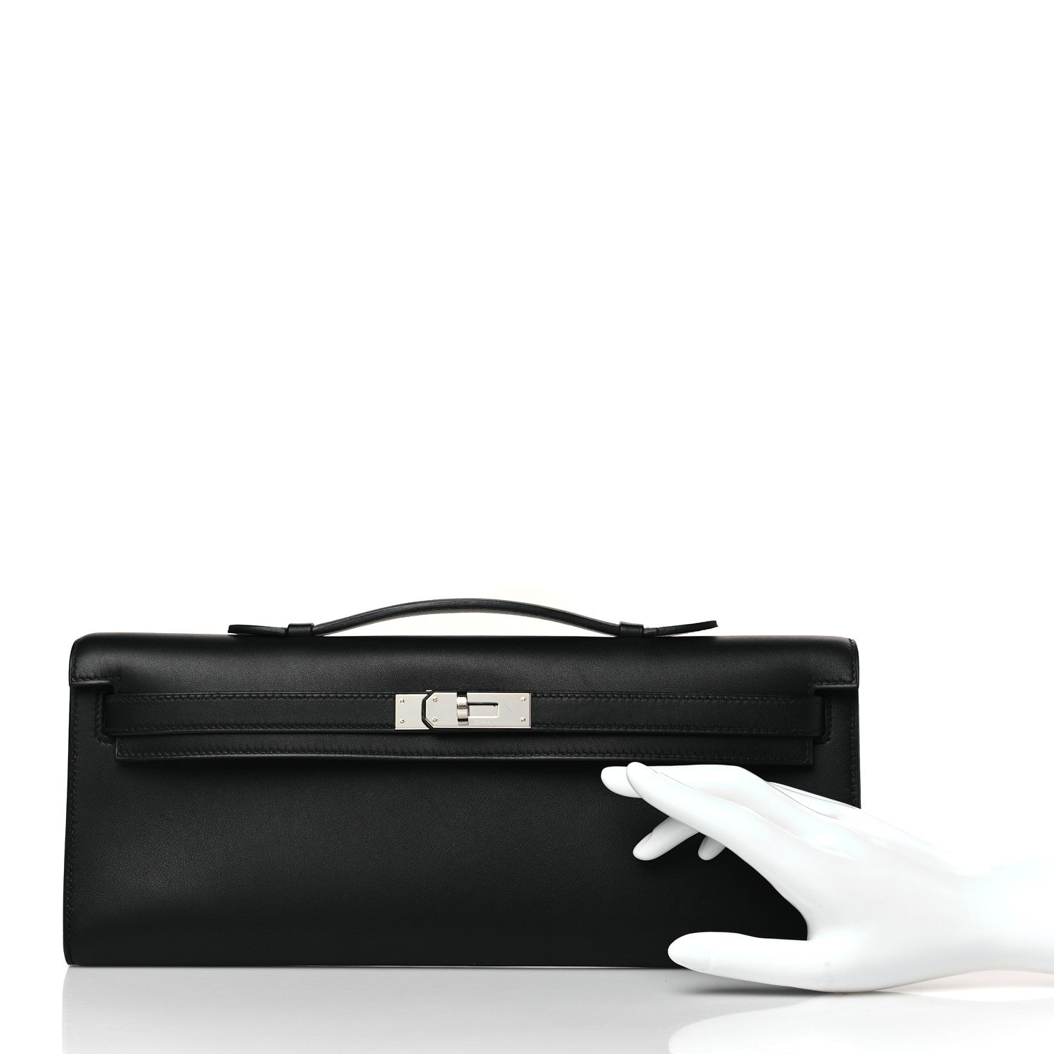 Hermes Swift Kelly Cut Clutch Pochette Black 2 of 9