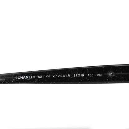 Chanel Glitter Acetate CC Pearl Sunglasses 5211-H Black 5 of 8