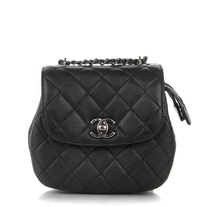 Chanel Goatskin Quilted CC Waiter Crossbody Black 1 of 8
