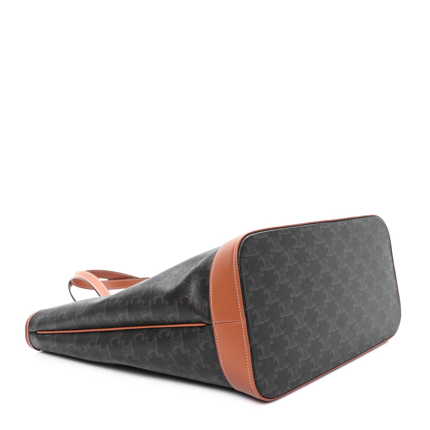 Triomphe Canvas Calfskin Medium Cabas Bag Tan