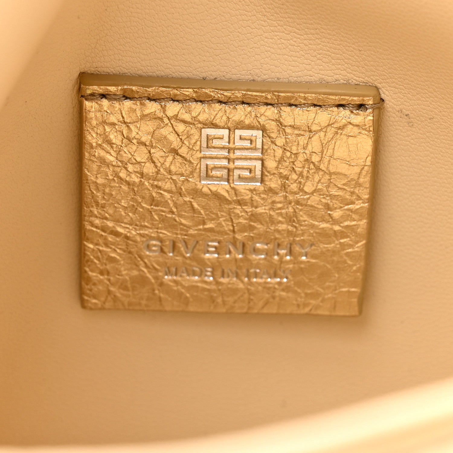 Givenchy Metallic Tumbled Calfskin Nano Voyou Bag Golden Sand 6 of 10