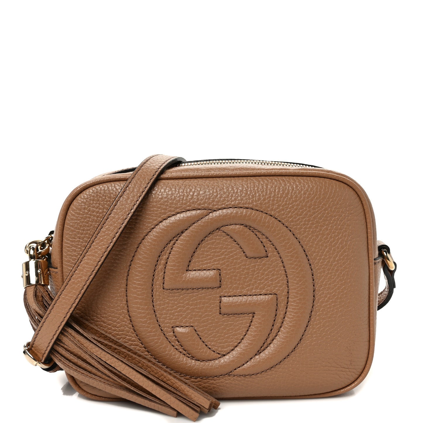 Pebbled Calfskin Small Soho Disco Bag Camelia